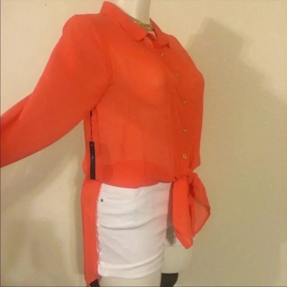 NWOT BCBG Maxzaria Orange Tunic Top Medium - Picture 11 of 11